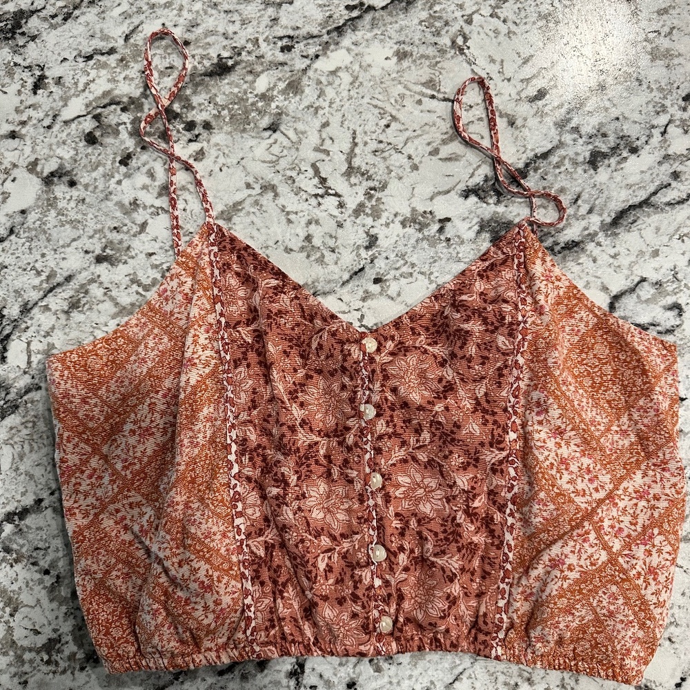 American Eagle Crop Pink Tank